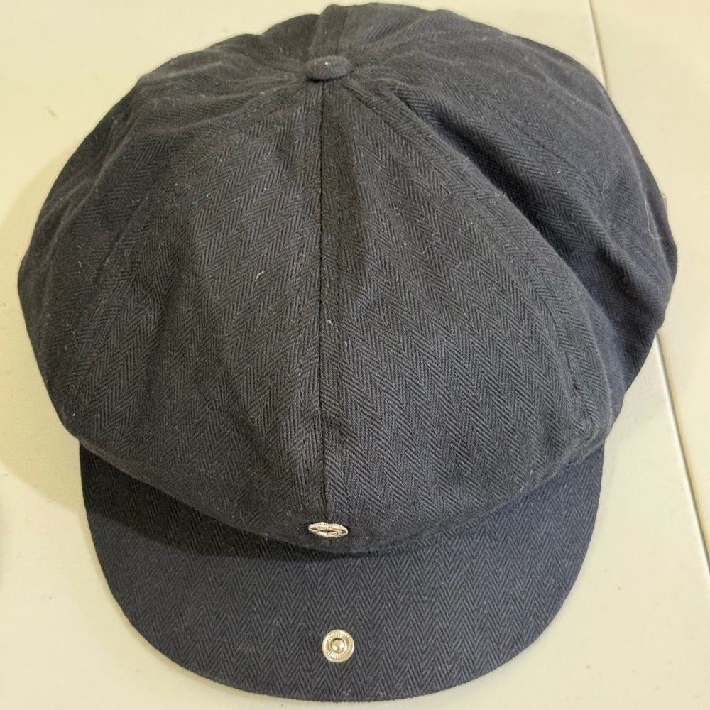 Brixton Black Herringbone Baker Boy Cap